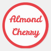 RED Almond Cherry Flavor Round Sticker (Voorkant)