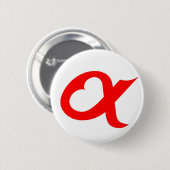 Red alpheart ronde button 5,7 cm (Voorkant /achterkant)