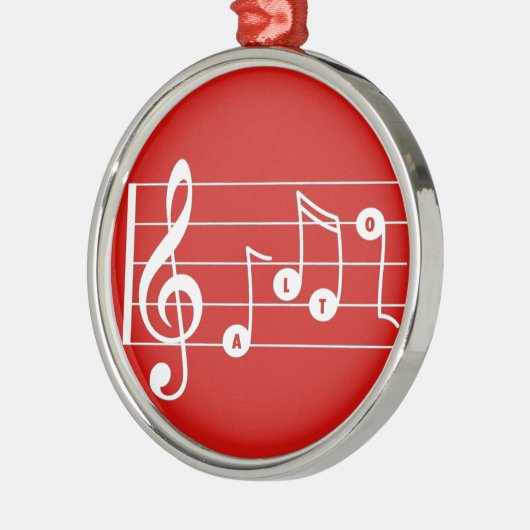 Red Alto Singer Musical Ornament (Links)