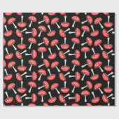 Red Amanita Fly Agaric Mushroom Wrapping Paper Cadeaupapier (Vlak)