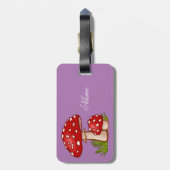 Red Amanita Mushrooms Thunder_Cove Bagagelabel (Achterkant verticaal)