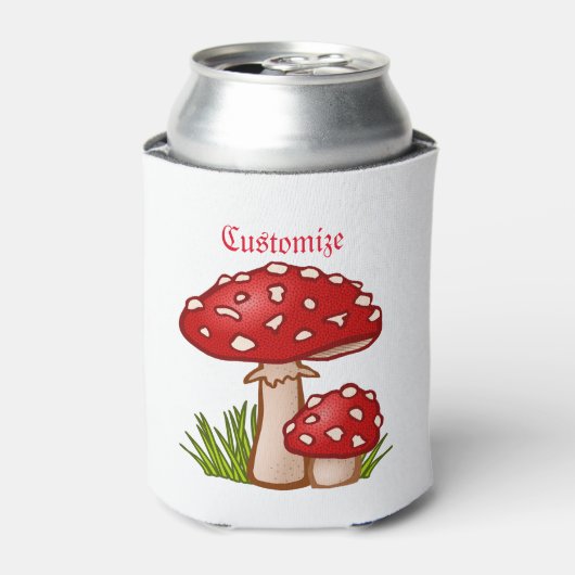 Red Amanita Mushrooms Thunder_Cove Blikjeskoeler (Blikje Voorkant)