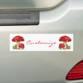 Red Amanita Mushrooms Thunder_Cove Bumpersticker (Op auto)