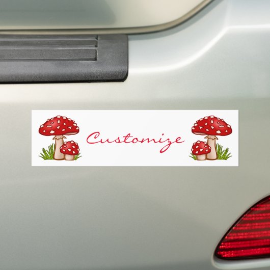 Red Amanita Mushrooms Thunder_Cove Bumpersticker (Op auto)