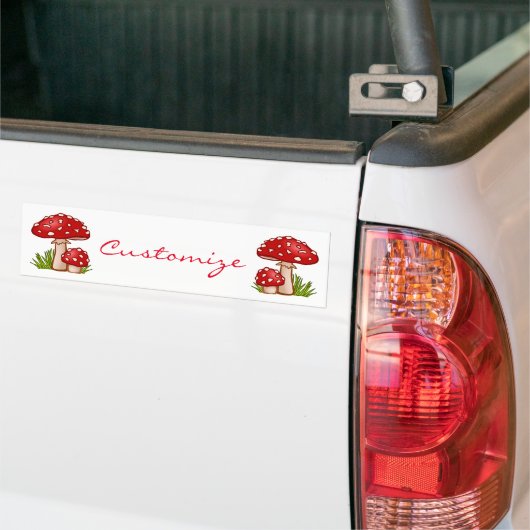 Red Amanita Mushrooms Thunder_Cove Bumpersticker (Op Truck)
