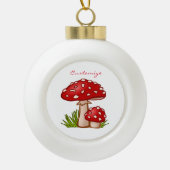 Red Amanita Mushrooms Thunder_Cove Keramische Bal Ornament (Voorkant)
