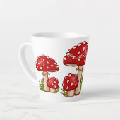 Red Amanita Mushrooms Thunder_Cove Latte Mok (Linkerhoek)