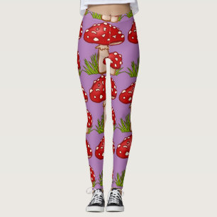 Red Amanita Mushrooms Thunder_Cove Leggings