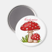 Red Amanita Mushrooms Thunder_Cove Magneet (Voorkant / Achterkant)