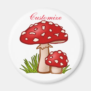 Red Amanita Mushrooms Thunder_Cove Magneet
