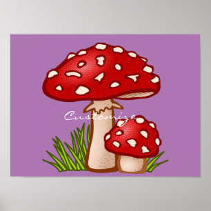 Red Amanita Mushrooms Thunder_Cove Poster