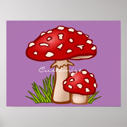 Red Amanita Mushrooms Thunder_Cove Poster (Voorkant)