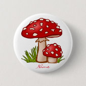 Red Amanita Mushrooms Thunder_Cove Ronde Button 5,7 Cm (Voorkant)