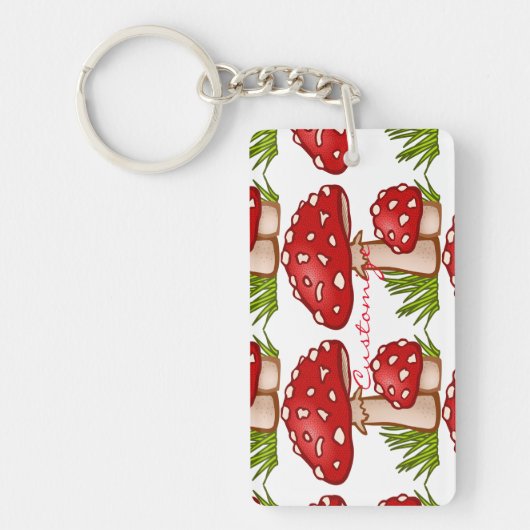 Red Amanita Mushrooms Thunder_Cove Sleutelhanger (Voorkant)