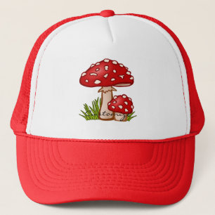 Red Amanita Mushrooms Thunder_Cove Trucker Pet