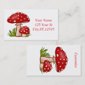 Red Amanita Mushrooms Thunder_Cove Visitekaartje (Voorkant / Achterkant)