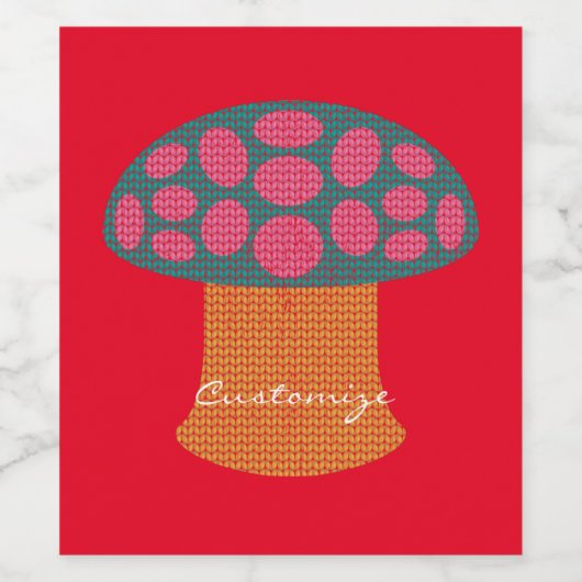 Red Amanita Mushrooms Thunder_Cove Wijn Etiket (Enkel label)