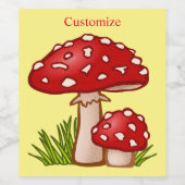 Red Amanita paddenstoelen Thunder_Cove Wine Label Wijn Etiket (Enkel label)