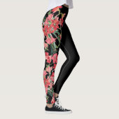 Red Amarylis bloem over de Leggings (Rechts)