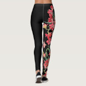 Red Amarylis bloem over de Leggings (Achterkant)