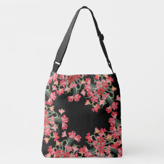 Red Amarylis Flowers Floral Shoulder Canvas tas