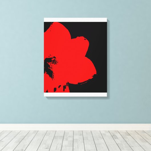 Red Amaryllis Canvas Afdruk (Insitu (Houten vloer))