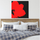 Red Amaryllis Canvas Afdruk (Insitu (Slaapkamer))