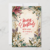 Red Amaryllis Christmas Feestdagenkaart (Voorkant)