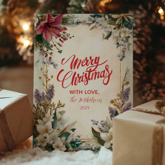 Red Amaryllis Christmas Feestdagenkaart