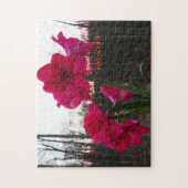 Red Amaryllis en Winter Sunrise Legpuzzel (Verticaal)