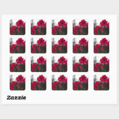 Red Amaryllis en Winter Sunrise Vierkante Sticker (Vel)