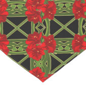 Red Amaryllis Floral Print Kersttable Runner Korte Tafelloper (Hoek)