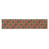 Red Amaryllis Floral Print Kersttable Runner Korte Tafelloper (Horizontaal)