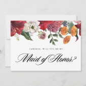 Red Amaryllis Floral zal je mijn dienstmeisje zijn (Voorkant)