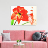 Red Amaryllis Flower Canvas Afdruk (Insitu (Woonkamer))