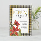 Red Amaryllis Flower Goudgecontroleerd Kaart (Staand voorkant)