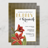 Red Amaryllis Flower Goudgecontroleerd Kaart (Voorkant / Achterkant)