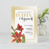 Red Amaryllis Flower Goudgecontroleerd Kaart (Staand voorkant)