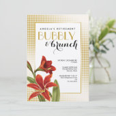 Red Amaryllis Flower Goudgecontroleerd Kaart (Staand voorkant)