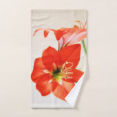 Red Amaryllis Flower Handdoek (Handdoek)
