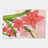 Red Amaryllis Flowers Theedoek (Horizontaal)