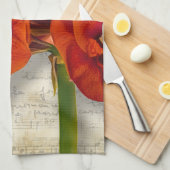 Red Amaryllis Kitchen Towel Theedoek (Quarter Fold)