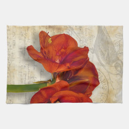 Red Amaryllis Kitchen Towel Theedoek