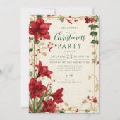 Red Amaryllis Rustic Christmas Kaart (Voorkant)