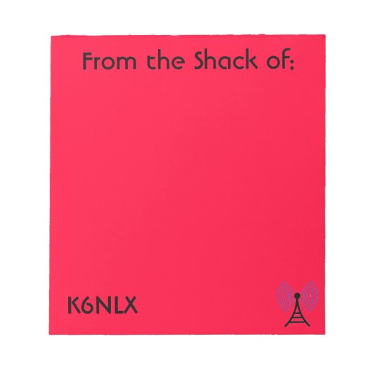 Red Amateur Radio Call Sign Notitieblok (Voorkant)