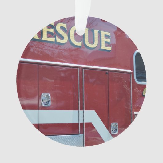 Red Ambulance Closeup Ornament (voorkant)