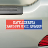 Red America Boycott Wall Street Bumpersticker (Op auto)
