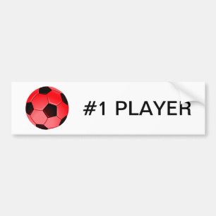 Red American Soccer of Association Football Ball Bumpersticker