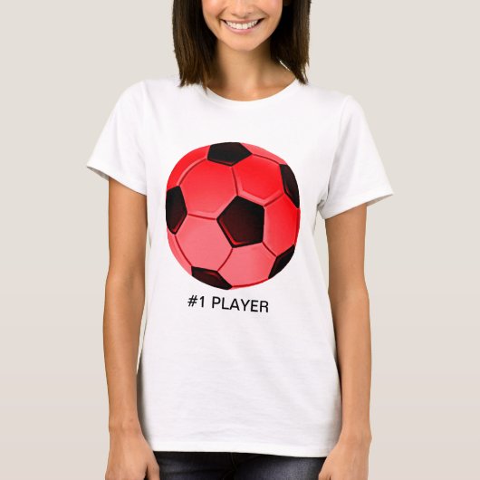 Red American Soccer of Association Football Ball T-shirt (Voorkant)