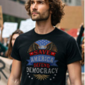 Red Amerika en verdedig de democratie T-shirt